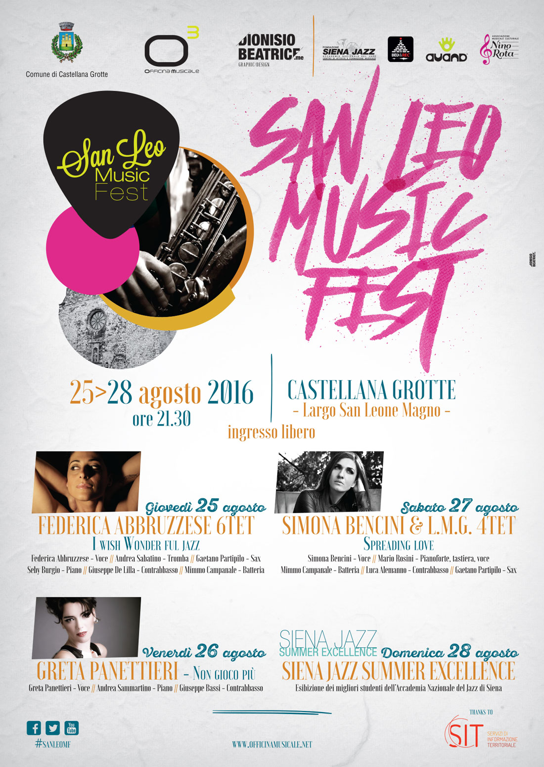 Programma San Leo Music Fest 2016 - Castellana Grotte - Organizzato da Officina Musicale